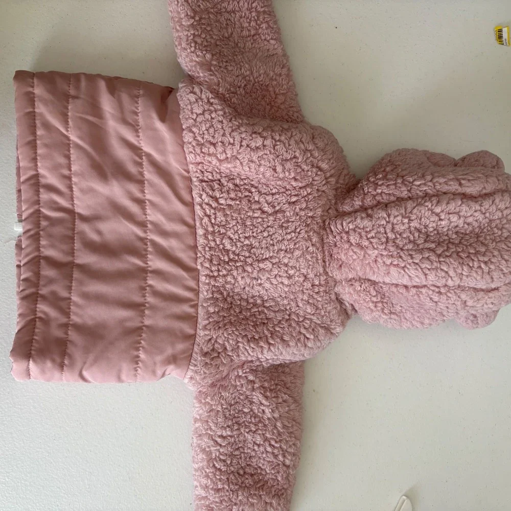 Carter's Just One‎ You Pink Sherpa Quilted Hooded Jacket Bear Ears 3M 1T471510